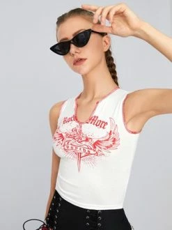 Kollyy Y2K White Feather Color Block Top Tank Top & Cami -Tops Sales 5cc8cee3f8391622e92fc326e260b3ee
