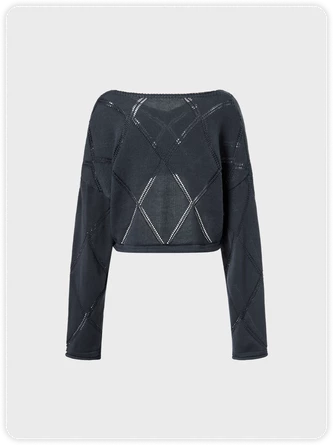 Kollyy Y2k Gray Cut Out Top Sweater 8 Kollyy Y2k Gray Cut Out Top Sweater - Image 8