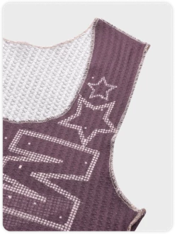 Kollyy Y2K Brown Cut Out Letter Irregular Hem Top Tank Top & Cami -Tops Sales 5edcaa941564a9dcce29a57df40e939b