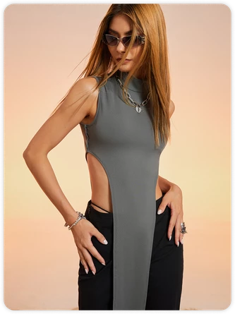 Kollyy Gray Top Tank Top & Cami 4 Kollyy Gray Top Tank Top & Cami - Image 4