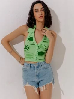Kollyy Casual Green Top Tank Top & Cami