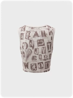 Kollyy Street Brown Letter Patchwork Top Tank Top & Cami 17 Kollyy Street Brown Letter Patchwork Top Tank Top & Cami -Tops Sales 61efbb9ecd9f6d01964d52fafe11ba69