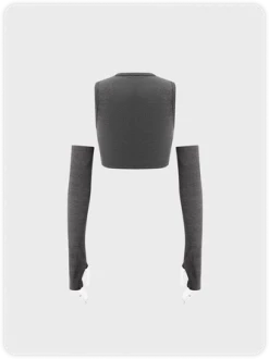 Kollyy Edgy Deep Gray Cut Out Asymmetrical Design Top T-Shirt -Tops Sales 642d56cc48d7b0e10a972183ccd28b62