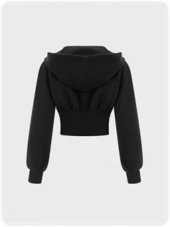 Kollyy Street Black Hoodie Corset Top Hoodie & Sweatshirt -Tops Sales 644459b7883cde875aad14cd11433c33
