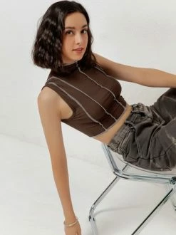 Kollyy Vintage Brown Top Tank Top & Cami -Tops Sales 64ee026be05f181d98e6e7bc793c0896