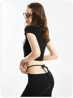 Kollyy Y2K Black Letter Button Back To School Top T-Shirt -Tops Sales 671e6544ab2b78453d325939c853d2a7