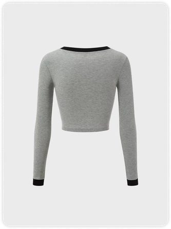 Kollyy Street Gray Letter Star Top T-Shirt 4 Kollyy Street Gray Letter Star Top T-Shirt - Image 4