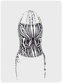 Kollyy Casual Zebra-Stripe Top Tank Top & Cami