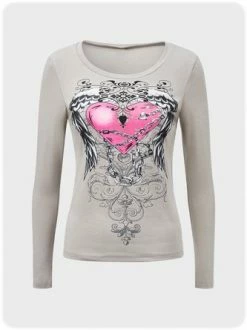 Kollyy Vintage Gray Top T-Shirt