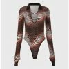 Kollyy Casual Brown Top Bodysuit