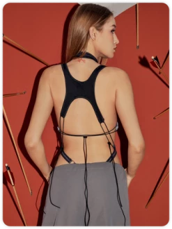 Kollyy Edgy Gray Letter Lace Up Zip Cyberpunk Top Bodysuit 19 Kollyy Edgy Gray Letter Lace Up Zip Cyberpunk Top Bodysuit -Tops Sales 6ab7ad1a8db2154b7c1aabe7eaf2d728