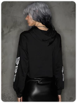 Kollyy Street Black-White Skull Top Hoodie & Sweatshirt -Tops Sales 6bca6ef7ffc6c47454b8d31e401d4c93