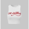 Kollyy Street White Letter Top Tank Top & Cami