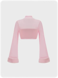 Kollyy Y2k Pink Patchwork Sherpa Mesh Top Women Top -Tops Sales 6d5c290aad8404f50abdd66625a39084