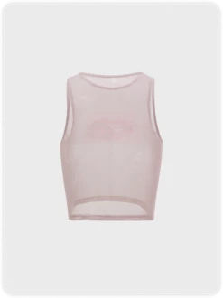 Kollyy Khaki Mouth Mesh Top Tank Top & Cami -Tops Sales 6d877ded42582dfd833b085fda70ffd9