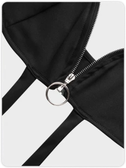 Kollyy Punk Black Zip Lace Up Backless Top Tank Top & Cami -Tops Sales 6ded72c5efea221afcebf9619beba622