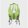 Kollyy Street Green Lace Up Zip Cyberpunk Top Tank Top & Cami