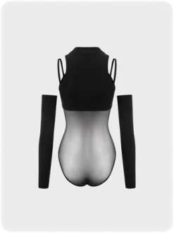 Kollyy Edgy Black Mesh Top Bodysuit -Tops Sales 6e686f3a90622b2eaa0c75dde74eb56c