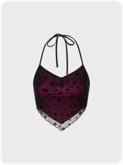 Kollyy Y2K Black Star Backless Top Tank Top & Cami