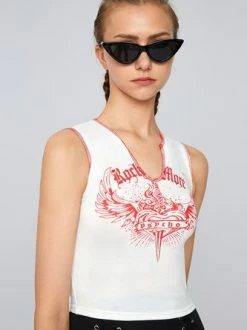 Kollyy Y2K White Feather Color Block Top Tank Top & Cami -Tops Sales 6fa2ea2689e5a294885e14072cb7b0f8