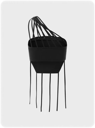 Kollyy Edgy Black Asymmetrical Design Lace Up Top Tank Top & Cami 4 Kollyy Edgy Black Asymmetrical Design Lace Up Top Tank Top & Cami - Image 4