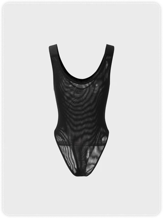 Kollyy Y2K Black Mesh Double Layer Top Bodysuit 8 Kollyy Y2K Black Mesh Double Layer Top Bodysuit - Image 8