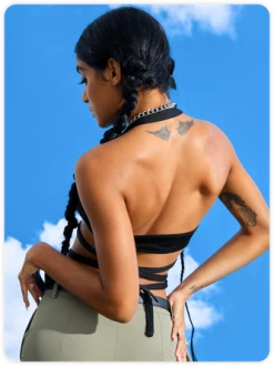 Kollyy Punk Black Zip Lace Up Backless Top Tank Top & Cami -Tops Sales 70f7caed9b3a603cd9caf95920389297