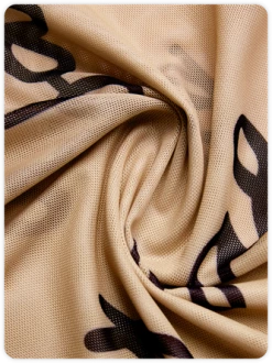 Kollyy Edgy Khaki Text Letters Mesh Top Bodysuit -Tops Sales 735084d056d8a3e9ce483f422b4801e1