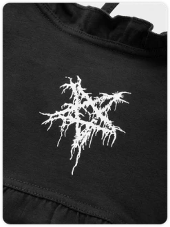 Kollyy Punk Black Ruffles Star Halloween Top Tank Top & Cami -Tops Sales 74baaff6b44901d1b8b0ab4f2fbcdbb4