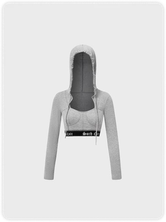 Kollyy Street Gray Band Hoodie Top T-Shirt 2 Kollyy Street Gray Band Hoodie Top T-Shirt - Image 2