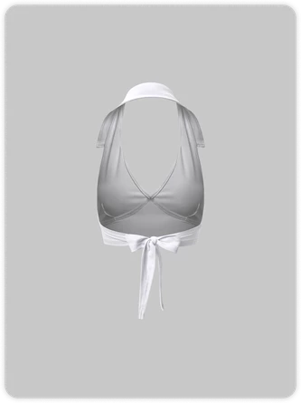 Kollyy Street White Tie Up Deep V Neck Top Tank Top & Cami 4 Kollyy Street White Tie Up Deep V Neck Top Tank Top & Cami - Image 4