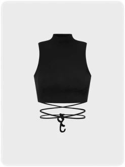 Kollyy Casual Black Top Tank Top & Cami