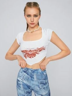 Kollyy Y2K White Butterfly Square Neck Top T-Shirt 15 Kollyy Y2K White Butterfly Square Neck Top T-Shirt -Tops Sales 7cdba618766ae54a19e603f6c5e83ab4