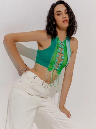 Kollyy Sweet Green Top Tank Top & Cami 3 Kollyy Sweet Green Top Tank Top & Cami - Image 3