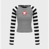 Kollyy Y2K Black-White Striped Star Top T-Shirt