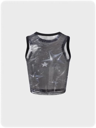 Kollyy Street Blue Mesh Cyberpunk Top Tank Top & Cami 8 Kollyy Street Blue Mesh Cyberpunk Top Tank Top & Cami - Image 8