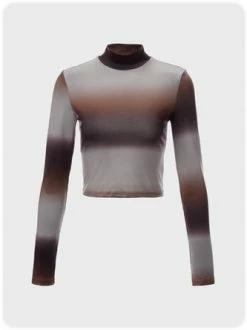 Kollyy Casual Gray-Brown Top T-Shirt