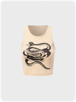 Kollyy Y2K Nude Dragon Graphic Top Tank Top & Cami