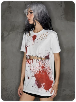 Kollyy Punk White Graffiti Metal Cut Out Halloween Top T-Shirt 13 Kollyy Punk White Graffiti Metal Cut Out Halloween Top T-Shirt -Tops Sales 81a6cd88d9ab959bee4567c52202859e