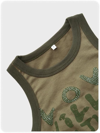 Kollyy Street Army Green Hotfix Rhinestone Letter Top Tank Top & Cami 2 Kollyy Street Army Green Hotfix Rhinestone Letter Top Tank Top & Cami - Image 2