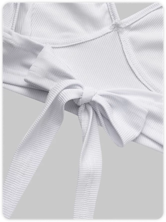 Kollyy Street White Tie Up Deep V Neck Top Tank Top & Cami 2 Kollyy Street White Tie Up Deep V Neck Top Tank Top & Cami - Image 2