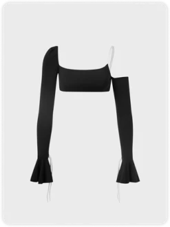 Kollyy Edgy Black Asymmetrical Design Top T-Shirt -Tops Sales 83e9d98bfe3a02430e96efcb1025426f