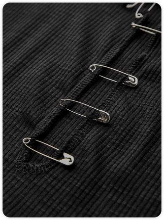 Kollyy Street Black Metal Cut Out Top T-Shirt 2 Kollyy Street Black Metal Cut Out Top T-Shirt - Image 2