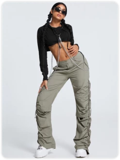 Kollyy Street Black Hooded Metal Chain Top Hoodie & Sweatshirt -Tops Sales 848980ecd0d577b5d924db55bd00f7b1