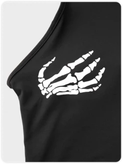 Kollyy Street Black Skull Top Tank Top & Cami -Tops Sales 8526aaa60619d36a615196a544b8c490