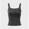 Kollyy Street Gray Slim Patchwork Geometric Design Top Tank Top & Cami