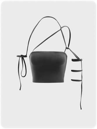 Kollyy Edgy Gray Lace Up Asymmetrical Design Top Women Top 1 Kollyy Edgy Gray Lace Up Asymmetrical Design Top Women Top