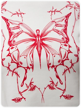 Kollyy Y2K White Butterfly Crew Neck Top T-Shirt 2 Kollyy Y2K White Butterfly Crew Neck Top T-Shirt - Image 2