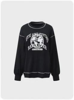 Kollyy Black Top Hoodie & Sweatshirt