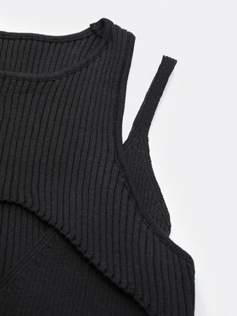 Kollyy Edgy Black Cut Out Cyberpunk Top Tank Top & Cami 2 Kollyy Edgy Black Cut Out Cyberpunk Top Tank Top & Cami - Image 2